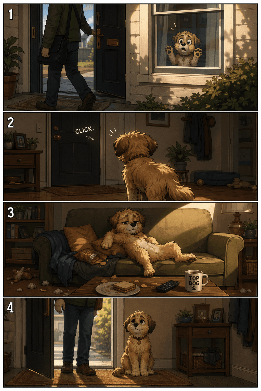GPT Image 2로 생성한 강아지의 4컷 코믹
